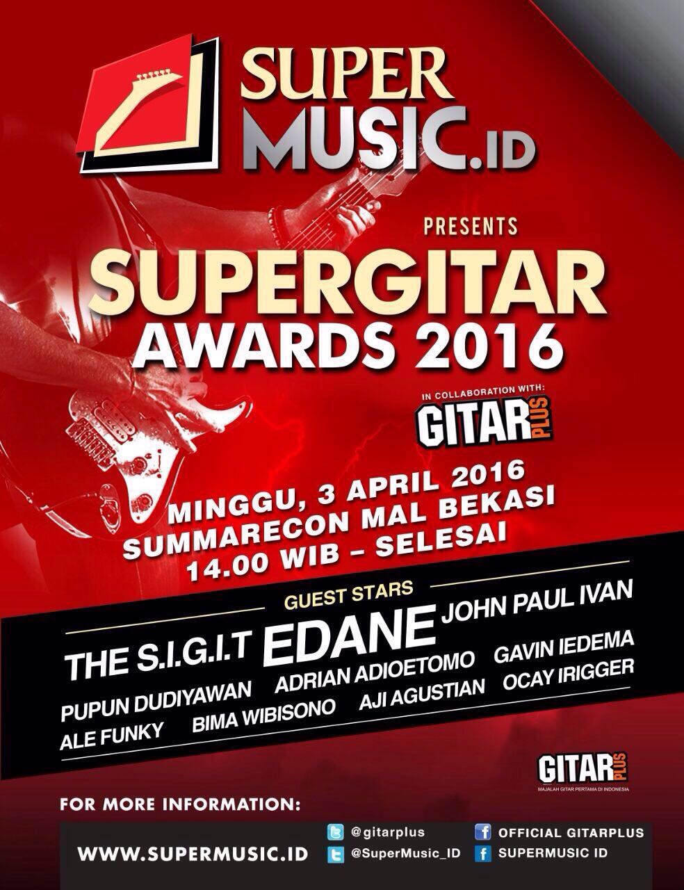 Hari Ini Supergitar Awards 2016 Digelar!